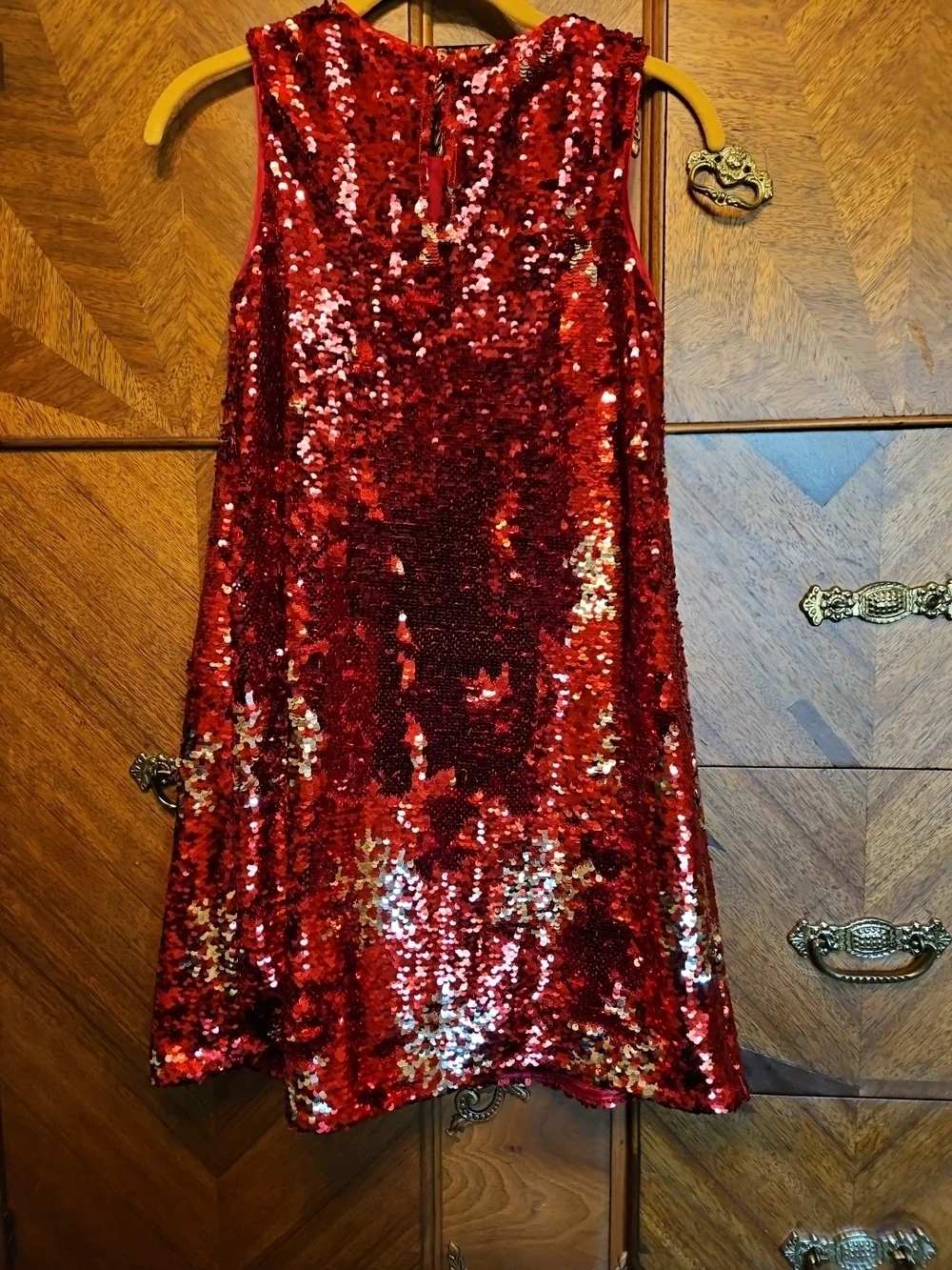 Cat & Jack Red  Disappearing Sequins Girls' Party Dress Size 10-12 Large